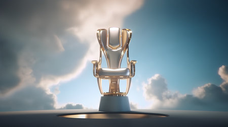 Luxury armchair in the sky. 3D render.の素材