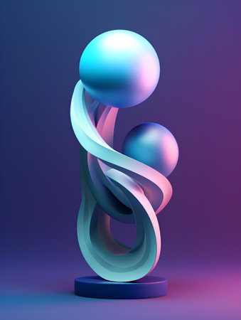 Abstract 3d geometric shape. Minimalism style. Vector illustration.の素材