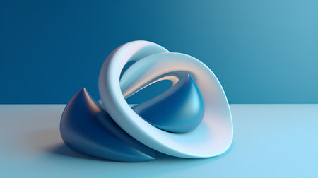 3d render of abstract blue background. Minimalistic design.の素材