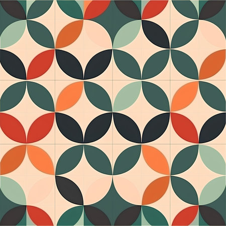 Seamless retro pattern with geometric elements, vector abstract background.の素材