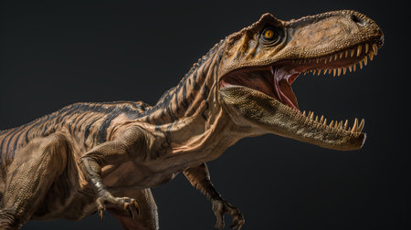 Dinosaur Tyrannosaurus Rex on a dark background. 3d renderの素材