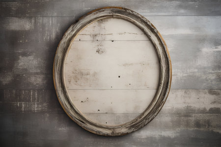 Vintage wooden frame on a grunge background. 3d renderingの素材