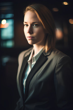 Portrait of a beautiful young business woman in a business suit.の素材