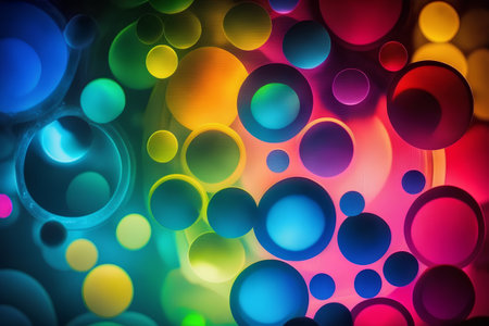 abstract background with bokeh defocused lights and circles.の素材