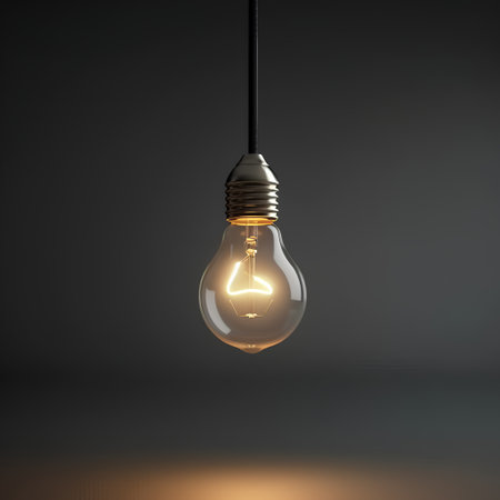 Idea concept with light bulb on dark background. 3D renderingの素材