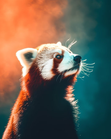 Portrait of a red panda (Ailurus fulgens)の素材