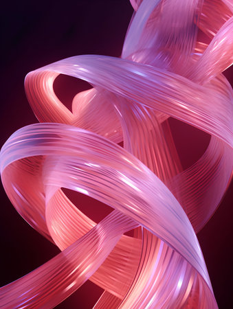 Abstract background with pink curved lines. 3d rendering, 3d illustration.の素材
