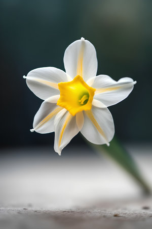 Narcissus flower on a dark background. Shallow depth of field.の素材