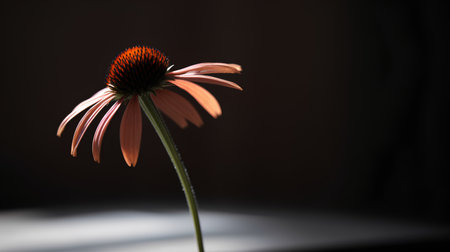 Echinacea flower on a dark background. Medicinal plant.の素材