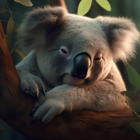 Cute koala bear in eucalyptus forest.の素材