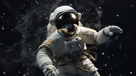 Astronaut in outer space. Spaceman in spacesuit.の素材