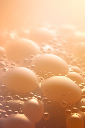 abstract orange background with oil drops. 3d rendering - illustrationの素材