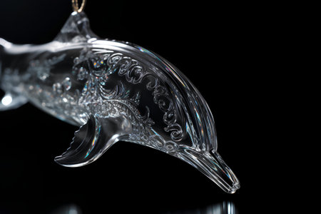 dolphin on a black background. 3d rendering, 3d illustration.の素材