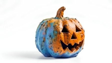 Halloween pumpkin isolated on white background with clipping path. Studio shot.の素材