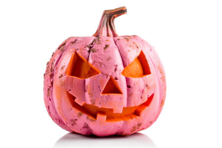 Halloween pumpkin isolated on a white background. Jack o lantern.の素材