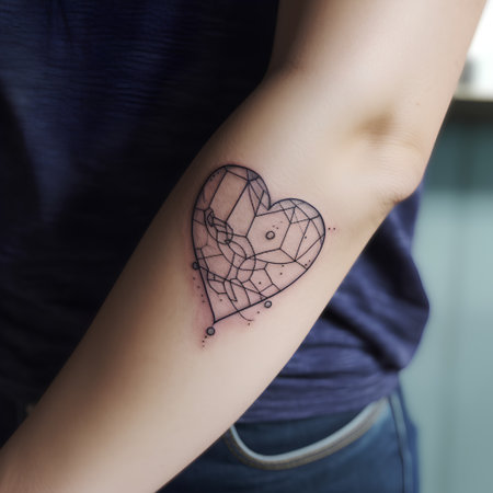Heart Shaped Tattoo on a Woman's Hand, Valentines Dayの素材