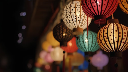 Colorful paper lanterns in Chiangmai, Thailand.の素材