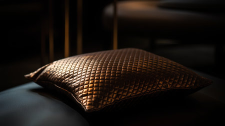 Close up of luxury brown pillow on the sofa in living room.の素材