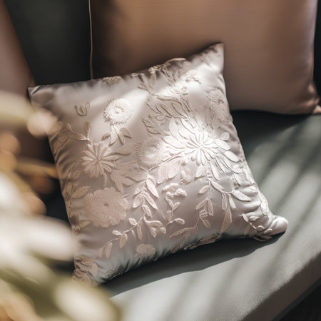 Pillow on sofa decoration in living room interior - Vintage Light Filterの素材