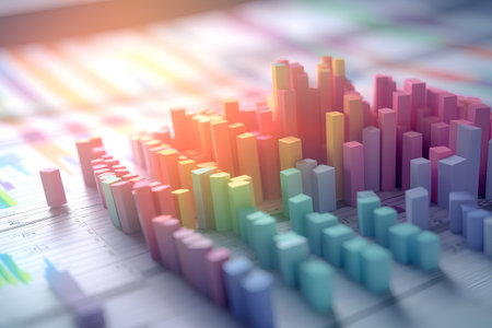 3d render of business graph. Abstract background with financial chart.の素材