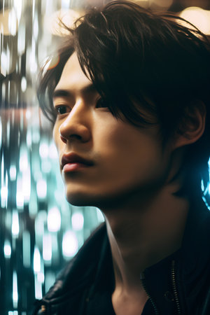 Portrait of a handsome young asian man looking at the cameraの素材