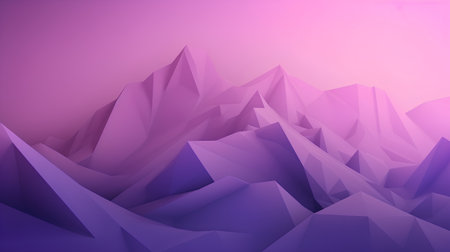 Abstract background with purple polygonal landscape. 3d render illustrationの素材