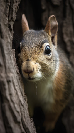 Portrait of a grey squirrel (sciurus carolinensis)の素材