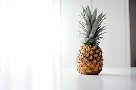 Pineapple in a white room. 3d rendering, mock upの素材
