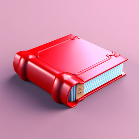 3d rendering of a red hard drive on a pink background.の素材