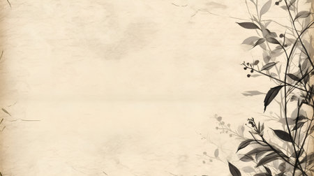 grunge floral background with space for text or image, paper textureの素材