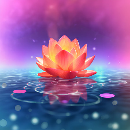 Lotus flower in the water. Vector illustration for your design.の素材