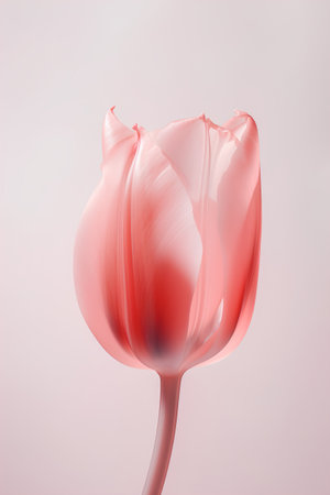 Tulip flower on a pink background. 3d illustration.の素材