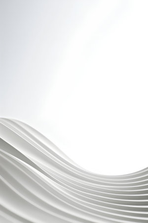 Abstract white wavy background. 3d render illustration with copyspaceの素材