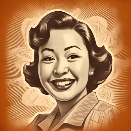 Portrait of a beautiful woman on a background of an old paperの素材