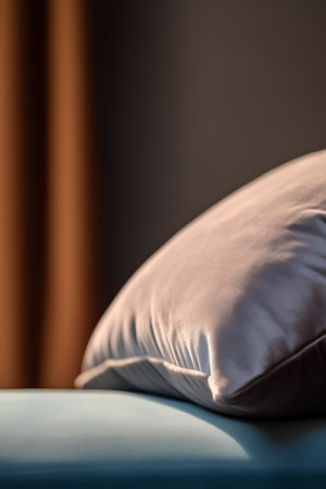 Pillow on the bed in the morning. Soft focus.の素材