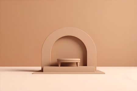 Minimal scene with podium for product presentation. 3D rendering.の素材