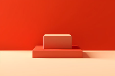 Minimalist abstract background, primitive geometrical figures, 3D render.の素材