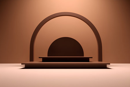 Abstract 3d rendering of empty podium for product presentation. Mock up.の素材