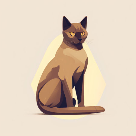 Cat icon. Vector illustration of a cat sitting on the ground.の素材