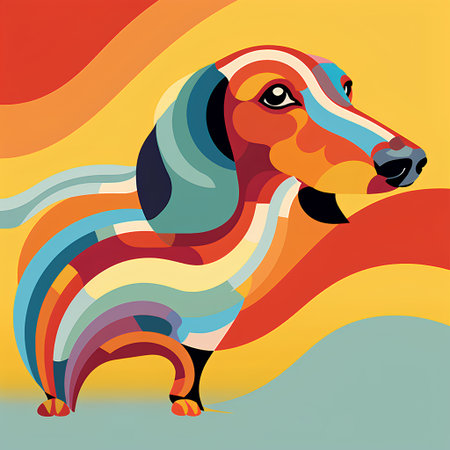 Dachshund dog. Colorful vector illustration in flat style.の素材