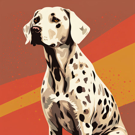 Dalmatian dog. Vector illustration in a flat style.の素材