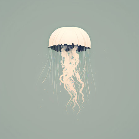 Jellyfish. Vector illustration of a beautiful jellyfish in the sea.の素材