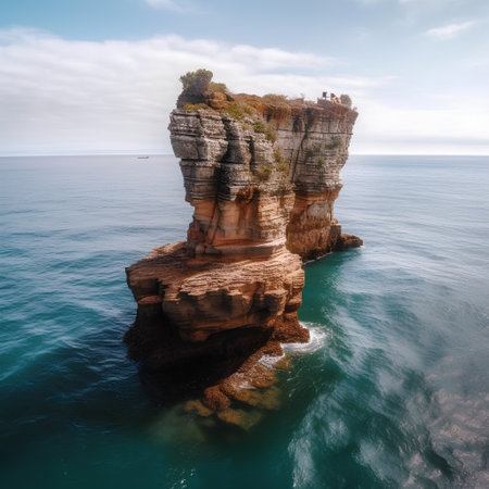 Beautiful seascape with rocks in the sea, Portugal.の素材
