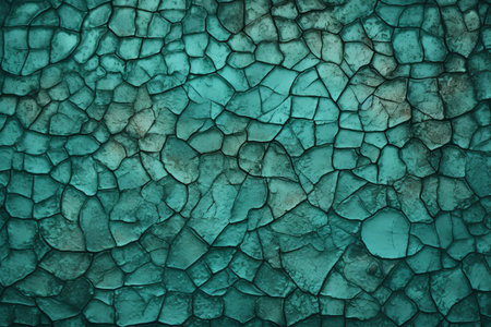 abstract turquoise background texture with cracks and peeling paintの素材