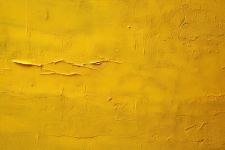 Texture of old grunge rustic wall covered with yellow stuccoの素材