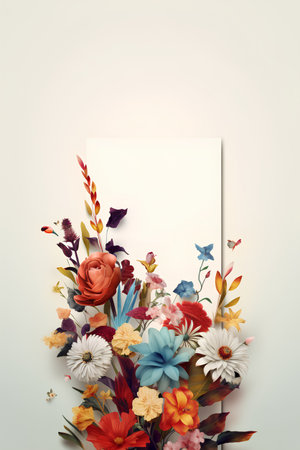 Beautiful floral background with copy space for text. Vector illustration.の素材