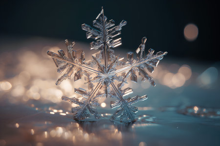 Snowflakes on bokeh background. Christmas and New Year conceptの素材