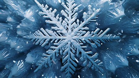 Snowflake on a blue background. Snowflakes on blue backgroundの素材