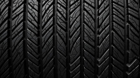 Car tire texture. 3d illustration. Black and white background.の素材