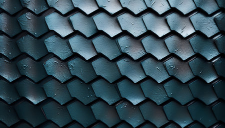 Blue metal texture with rhombus pattern. 3d illustration.の素材